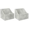 vidaXL LP Record Box 2 pcs Concrete Grey 37 x 33 x 32 cm