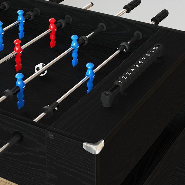 vidaXL Foosball Table Black Oak 125 x 60.5 x 80 cm Engineered Wood