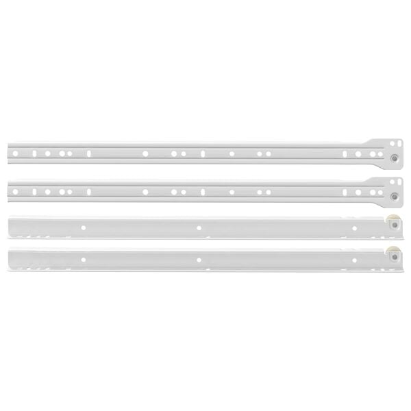 vidaXL Drawer Slide 49 pcs White Steel