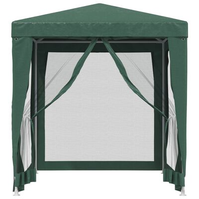 vidaXL Party Tent with 4 Mesh Sidewalls Green 2x2 m HDPE