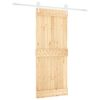 vidaXL Sliding Door Natural and White 85 x 210 cm Solid Pine Wood