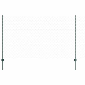 vidaXL Fence with Post Green 1.4 x 25 m Steel