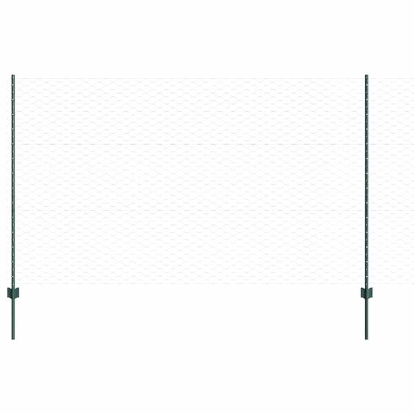 vidaXL Fence with Post Green 1.4 x 25 m Steel