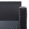 vidaXL Outdoor Furniture Sets Black Poly Rattan