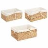 vidaXL Storage Baskets 3 pcs Natural 40 x 30 x 18 cm Water hyacinth