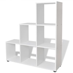 vidaXL Display Shelf | White | Melamine faced Engineered wood | Medium