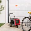 vidaXL Pet Bike Trailer with Storage Red and grey 124.5 x 63.5 x 53 cm