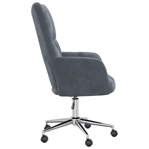 vidaXL Relaxing Chair with Wheel Dark Grey 69 x 61.5 x 102 cm Velvet