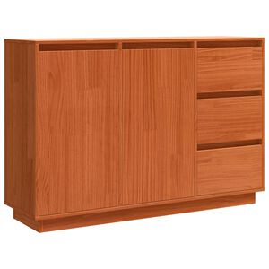 vidaXL Sideboard Brown Oak 111 x 34 x 75 cm Solid Pine Wood