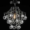 vidaXL Ceiling Lamp with Crystal Beads Silver Round E14