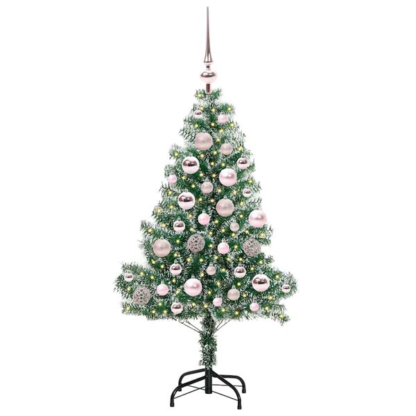 vidaXL Artificial Christmas Tree Snow Flocked with LED Light 120 cm