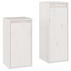 vidaXL TV Cabinet | Set of 2 | White | Solid Pinewood | Varied Sizes
