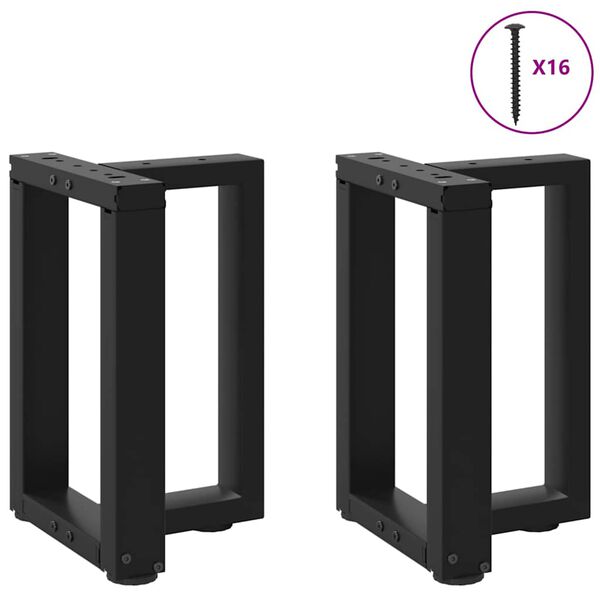 vidaXL Coffee Table Legs T-Shaped&nbsp;2 pcs Black 28x25x(42-43) cm Steel