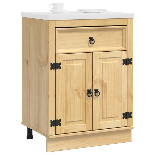 vidaXL Cabinet SKI Honey Brown 60 x 46 x 81.5 cm Solid Pine Wood