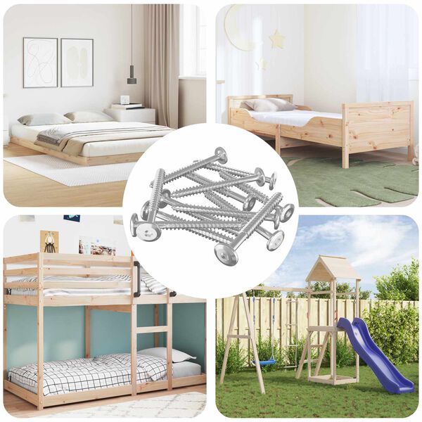 vidaXL Wood Screws 1350 pcs Silver Steel