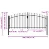 vidaXL Fence Gate Woerden Double Door with Spike Top 299.5x174.5 cm