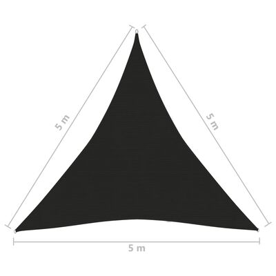 vidaXL Sunshade Sail 160 g/m² Black 5x5x5 m HDPE