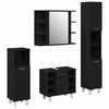 vidaXL Bathroom Furniture Set with Door 4 pcs Black 30 x 30 x 179.5 cm