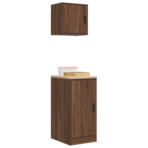 vidaXL Garage Cabinets 2 pcs Brown Oak Engineered Wood