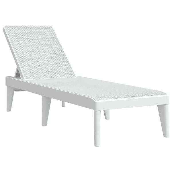 vidaXL Sun Lounger White 186x60x29 cm PP