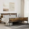 vidaXL Metal Bed Frame without Mattress Smoked Oak 160x200 cm