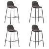 vidaXL Bar Chair | Set of 4 | Dark Grey | Polyester fabric, Powder-coated metal