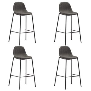 vidaXL Bar Chair | Set of 4 | Dark Grey | Polyester fabric, Powder-coated metal