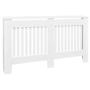 White Radiator Cover Heating Cabinet 152 cm Engineered Wood