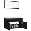vidaXL Bathroom Furniture Set Black Engineered Wood