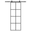 vidaXL Sliding Door with Hardware Set 76x205 cm ESG Glass&Aluminium