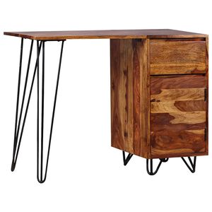 vidaXL Writing Desk with 1 Drawer and 1 Cabinet Solid Acacia Wood
