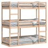 vidaXL Triple Bunk Bed without Mattress 90x190 cm Single Solid Wood Pine