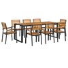 vidaXL 9 Piece Garden Dining Set Solid Wood Acacia and Metal