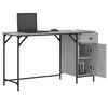 vidaXL Computer Desk Grey Sonoma 131x48x75 cm Engineered Wood