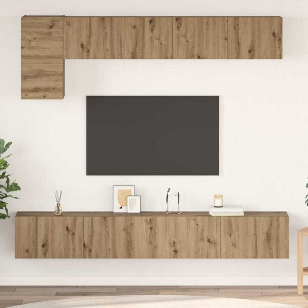 vidaXL TV Cabinet Set Wall-mounted 5 pcs Artisan Oak Engineered Wood