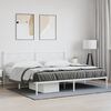 vidaXL Metal Bed Frame without Mattress with Headboard White 193x203cm
