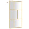 vidaXL Walk-in Shower Wall with Clear ESG Glass Gold 115x195 cm