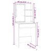 vidaXL Dressing Table with LED High Gloss White 60x40x140 cm