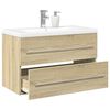 vidaXL 2 Piece Bathroom Furniture Set Sonoma Oak Engineered Wood