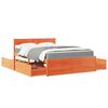 vidaXL Bed with Drawers and Mattress Wax Brown 120x200 cm Solid Wood Pine