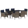 vidaXL Garden Dining Set 7 pcs Grey Poly Rattan