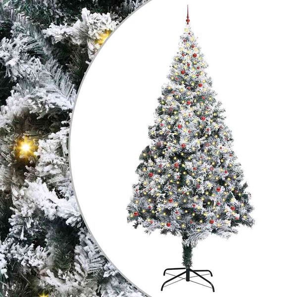 vidaXL Artificial Pre-lit Christmas Tree with Ball Set Green 400 cm