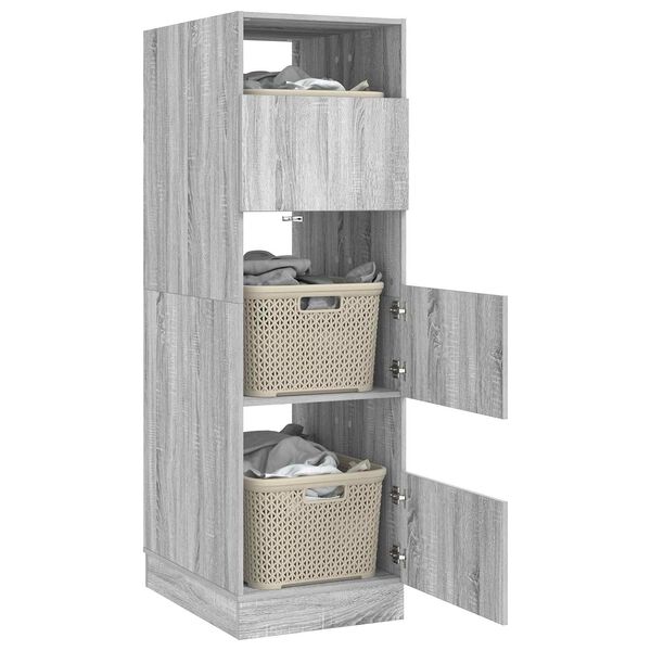 vidaXL Laundry Cabinet Grey Sonoma 50 x 68 x 162 cm Engineered wood