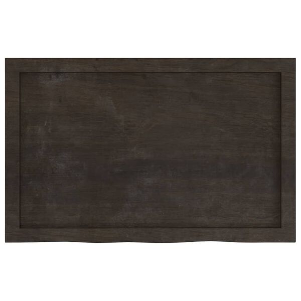 vidaXL Table Top Dark Brown 80x50x(2-4) cm Treated Solid Wood Oak