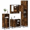 vidaXL 4 Piece Bathroom Furniture Set Smoked Oak Engineered Wood