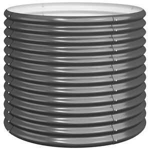 vidaXL Garden Planter Galvanised Steel 80x80x68 cm Anthracite