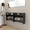 vidaXL Wall Shoe Cabinets 2 pcs High Gloss Black 80x18x60 cm Engineered Wood