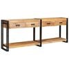 vidaXL Console Tables 2 pcs Brown 200 x 33 x 75 cm Solid Mango Wood