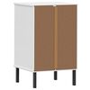 vidaXL Bedside Cabinet with Metal Legs White Solid Wood Pine OSLO