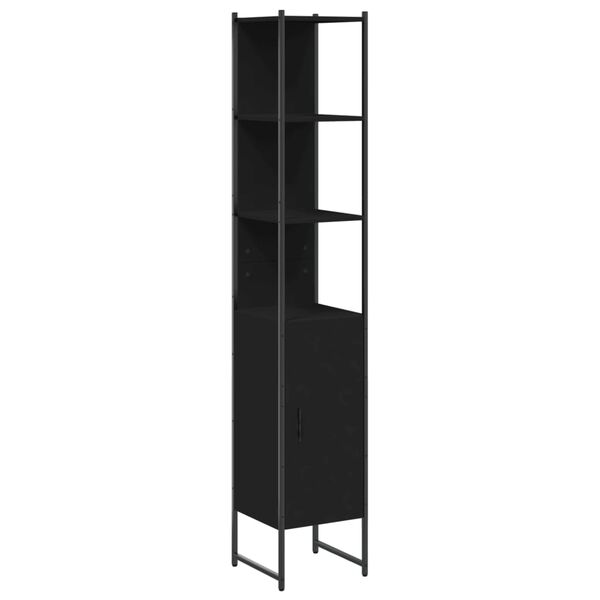 vidaXL Bathroom Cabinet Black 33x33x185.5 cm Engineered Wood